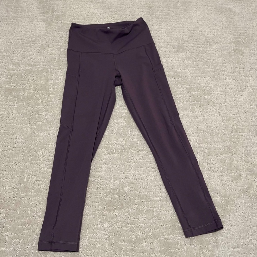 90 Degree by Reflex Womens XS Purple High Rise Athletic Leggings with Pockets